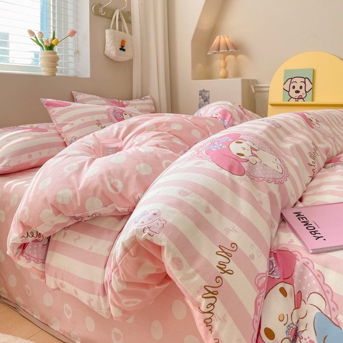 博雅 2025新款全棉三丽鸥全棉四件套-小版 甜甜美乐蒂