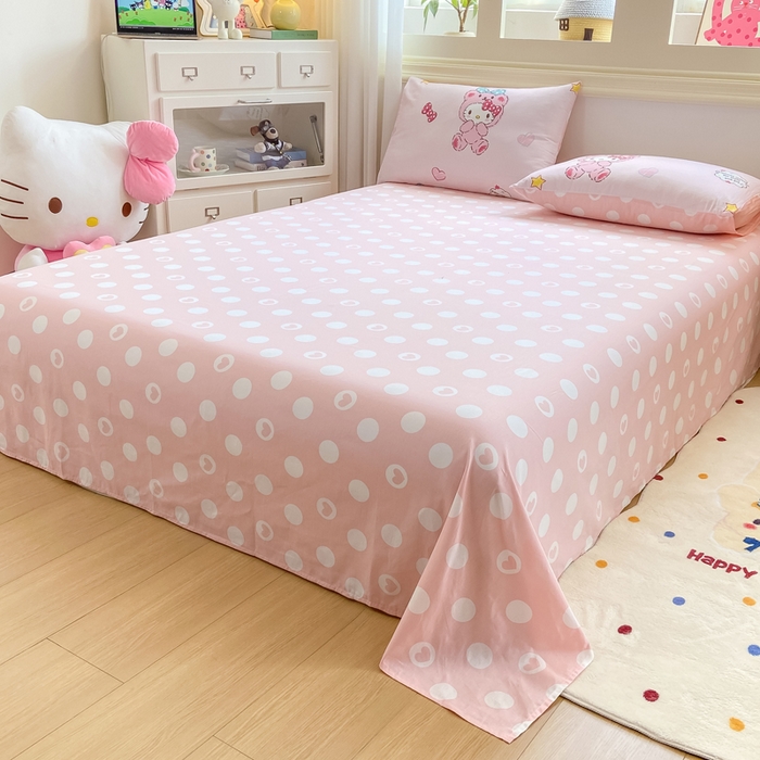 91家纺网 家纺一手货源 找家纺 博雅 2025新款全棉三丽鸥全棉四件套-小版 腮红KT