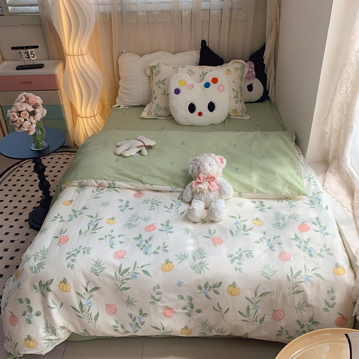 91家纺网 家纺一手货源 找家纺 莱豫家纺 2025春夏新款学生季全棉纯棉印花上下铺三件套学生宿舍三件套 轻婉花语