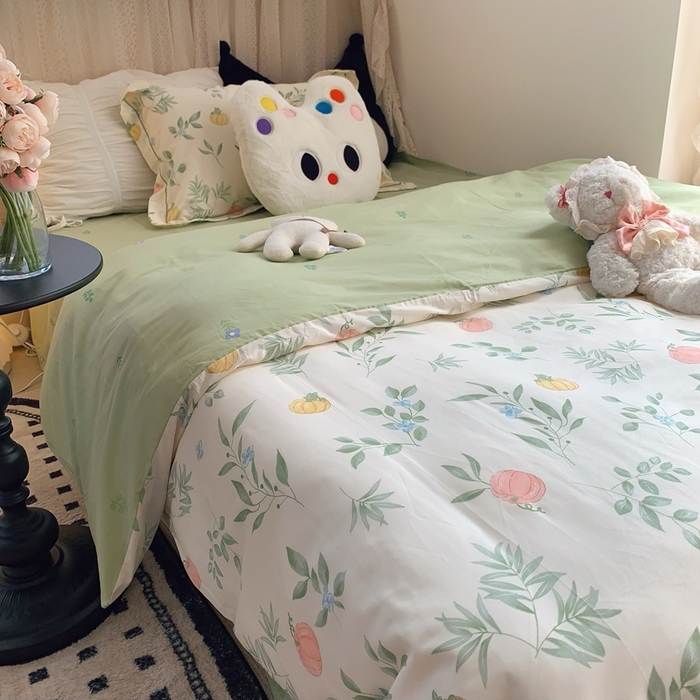91家纺网 家纺一手货源 找家纺 莱豫家纺 2025春夏新款学生季全棉纯棉印花上下铺三件套学生宿舍三件套 轻婉花语