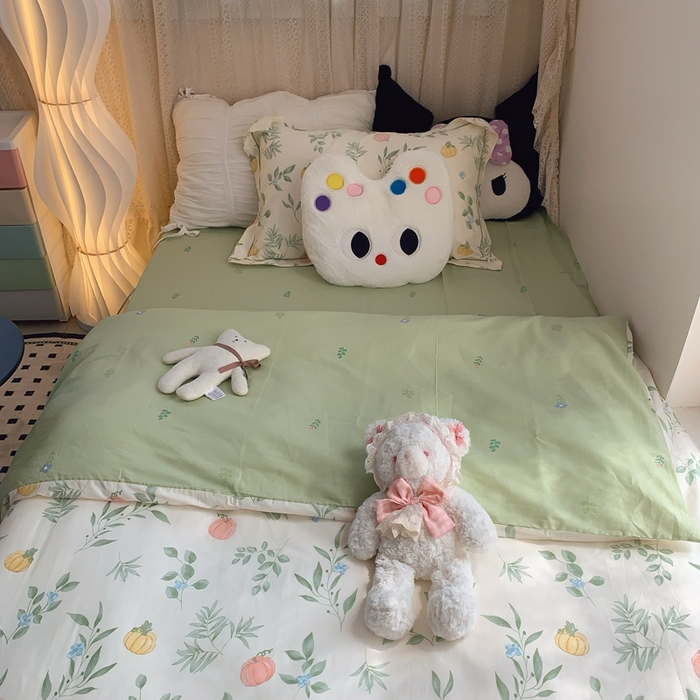 91家纺网 家纺一手货源 找家纺 莱豫家纺 2025春夏新款学生季全棉纯棉印花上下铺三件套学生宿舍三件套 轻婉花语