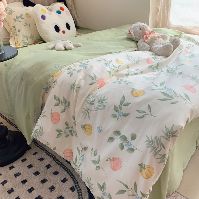 91家纺网 家纺一手货源 找家纺 莱豫家纺 2025春夏新款学生季全棉纯棉印花上下铺三件套学生宿舍三件套 轻婉花语