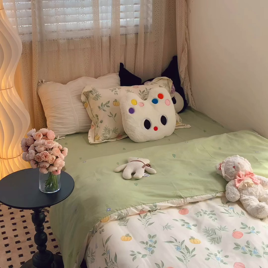 91家纺网 家纺一手货源 找家纺 莱豫家纺 2025春夏新款学生季全棉纯棉印花上下铺三件套学生宿舍三件套 轻婉花语