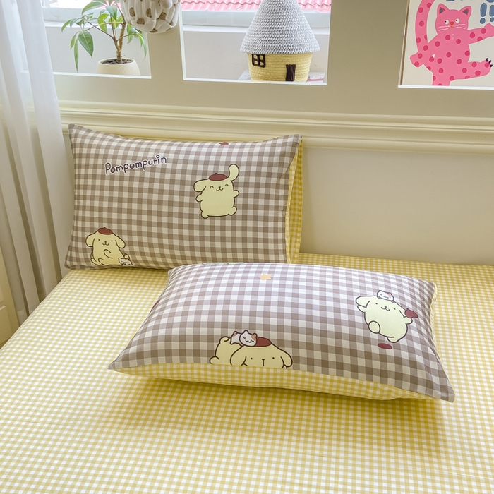 91家纺网 家纺一手货源 找家纺 博雅 2025新款全棉三丽鸥全棉四件套-小版 巧克力布丁狗