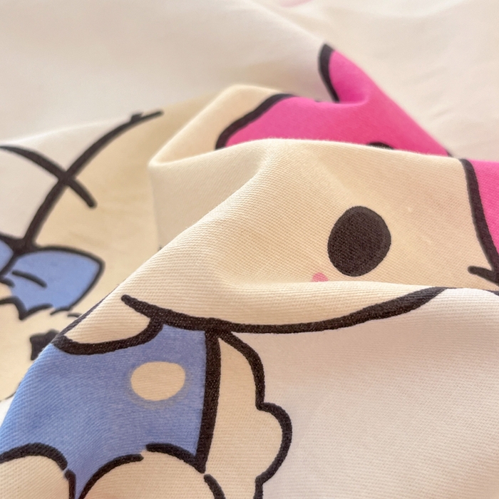 91家纺网 家纺一手货源 找家纺 博雅 2025新款全棉三丽鸥全棉四件套-小版 苹果HELLO KITTY