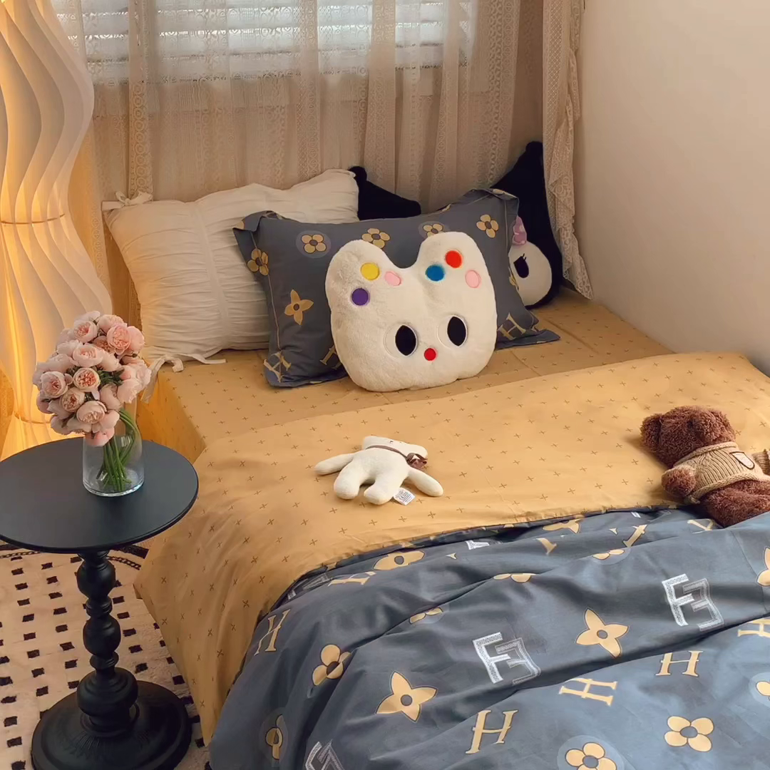 91家纺网 家纺一手货源 找家纺 莱豫家纺 2025春夏新款学生季全棉纯棉印花上下铺三件套学生宿舍三件套 维纳斯