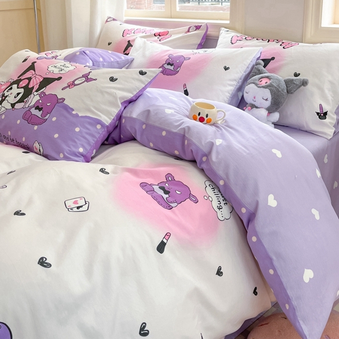 91家纺网 家纺一手货源 找家纺 博雅 2025新款全棉三丽鸥全棉四件套-小版 梦想库洛米AB版