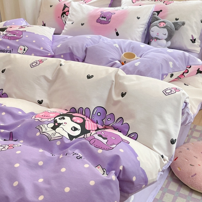 91家纺网 家纺一手货源 找家纺 博雅 2025新款全棉三丽鸥全棉四件套-小版 梦想库洛米AB版