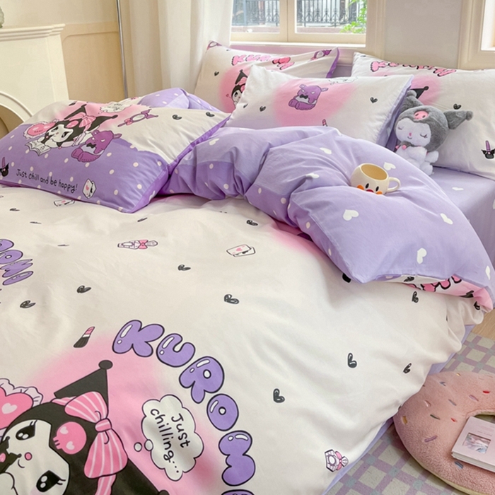 91家纺网 家纺一手货源 找家纺 博雅 2025新款全棉三丽鸥全棉四件套-小版 梦想库洛米AB版