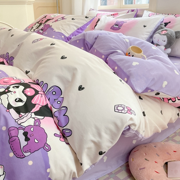 91家纺网 家纺一手货源 找家纺 博雅 2025新款全棉三丽鸥全棉四件套-小版 梦想库洛米AB版