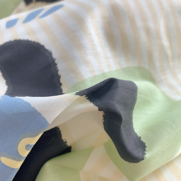 91家纺网 家纺一手货源 找家纺 莱豫家纺 2025春夏新款学生季全棉纯棉印花上下铺三件套学生宿舍三件套 小熊猫绿