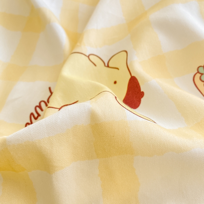 91家纺网 家纺一手货源 找家纺 博雅 2025新款全棉三丽鸥全棉四件套-小版 美食布丁狗