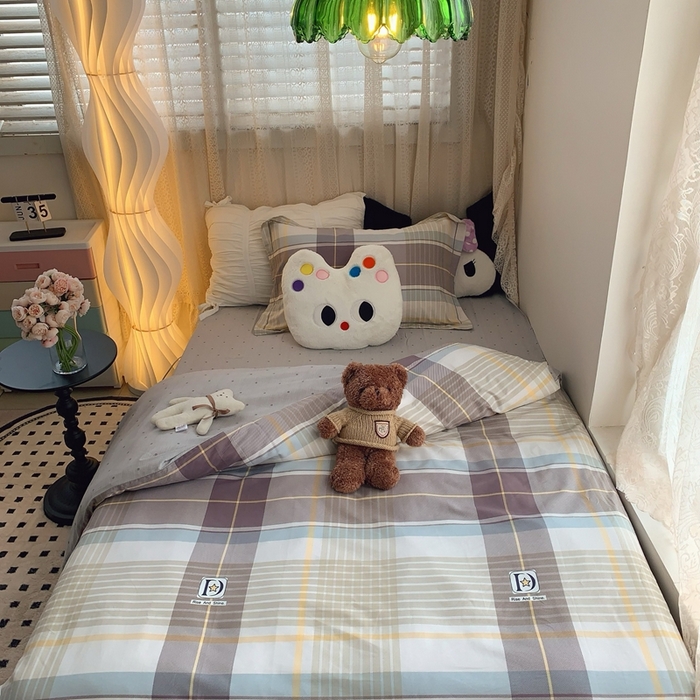 91家纺网 家纺一手货源 找家纺 莱豫家纺 2025春夏新款学生季全棉纯棉印花上下铺三件套学生宿舍三件套 星座