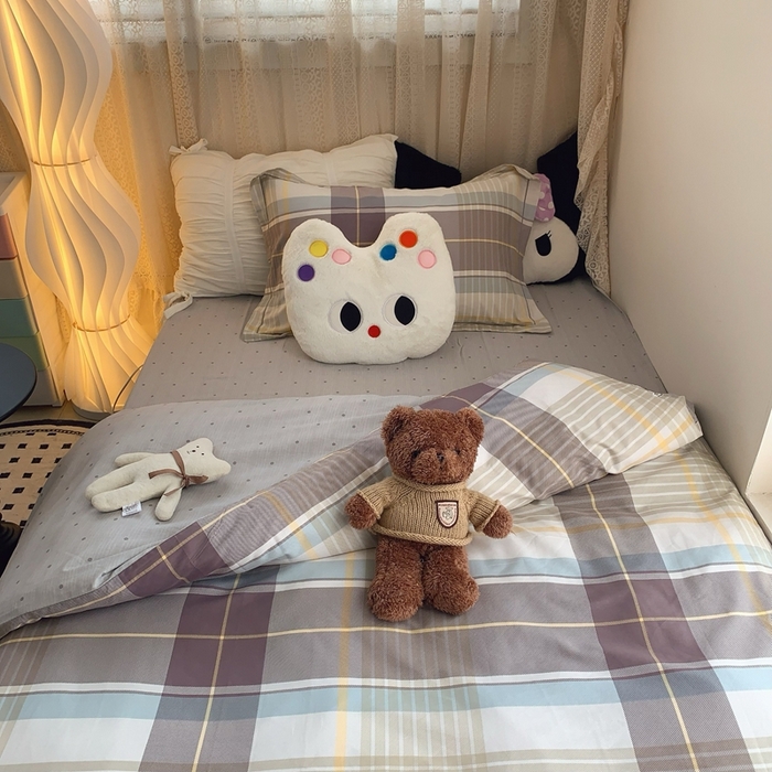 91家纺网 家纺一手货源 找家纺 莱豫家纺 2025春夏新款学生季全棉纯棉印花上下铺三件套学生宿舍三件套 星座