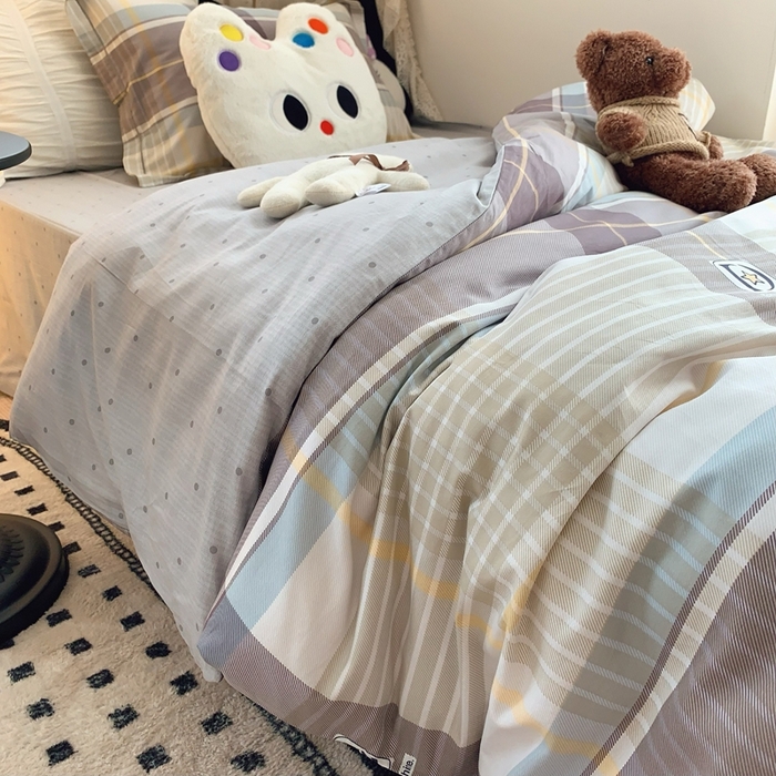 91家纺网 家纺一手货源 找家纺 莱豫家纺 2025春夏新款学生季全棉纯棉印花上下铺三件套学生宿舍三件套 星座