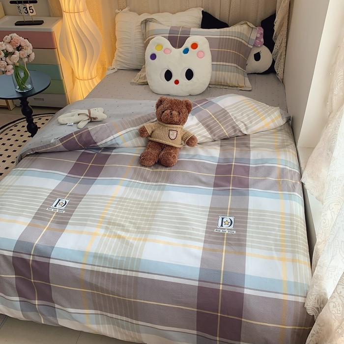 91家纺网 家纺一手货源 找家纺 莱豫家纺 2025春夏新款学生季全棉纯棉印花上下铺三件套学生宿舍三件套 星座