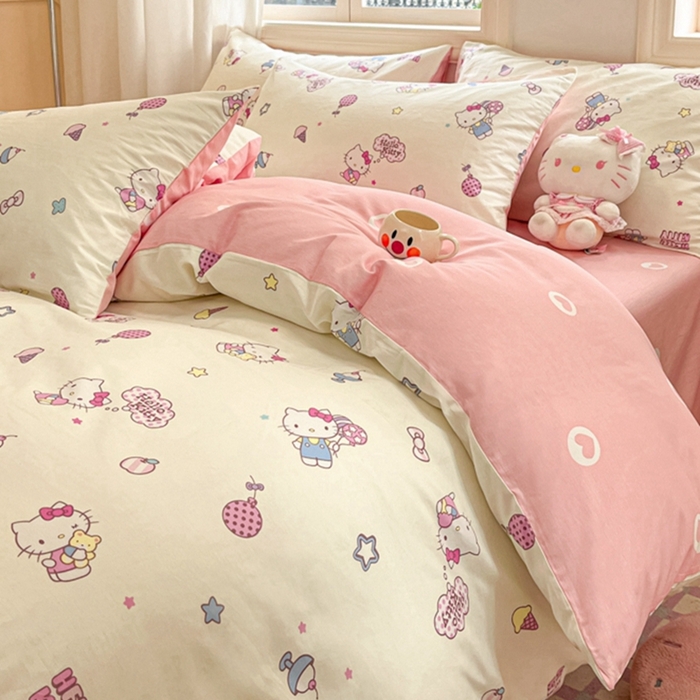 91家纺网 家纺一手货源 找家纺 博雅 2025新款全棉三丽鸥全棉四件套-小版 美美KT