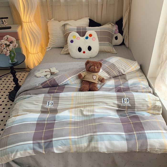 91家纺网 家纺一手货源 找家纺 莱豫家纺 2025春夏新款学生季全棉纯棉印花上下铺三件套学生宿舍三件套 星座