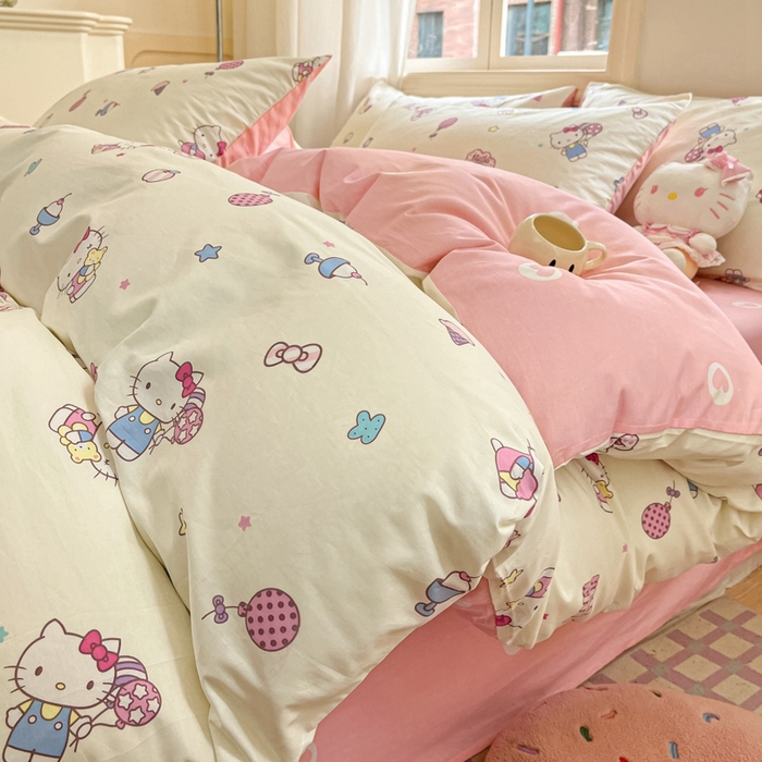 91家纺网 家纺一手货源 找家纺 博雅 2025新款全棉三丽鸥全棉四件套-小版 美美KT