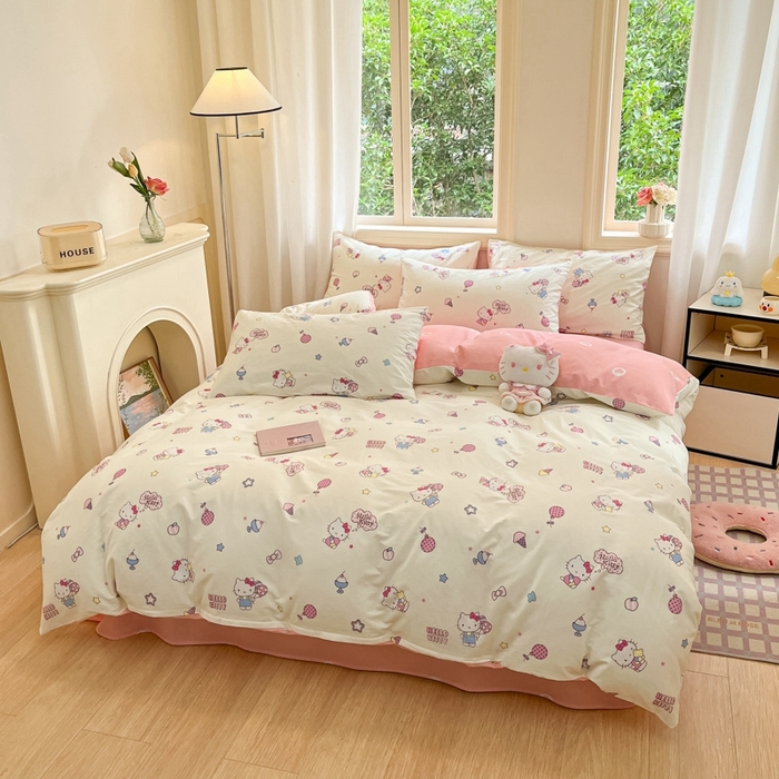 91家纺网 家纺一手货源 找家纺 博雅 2025新款全棉三丽鸥全棉四件套-小版 美美KT