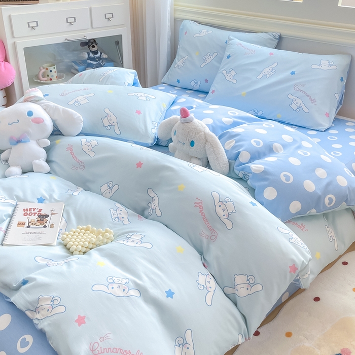 91家纺网 家纺一手货源 找家纺 博雅 2025新款全棉三丽鸥全棉四件套-小版 满版玉桂狗