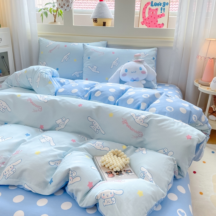 91家纺网 家纺一手货源 找家纺 博雅 2025新款全棉三丽鸥全棉四件套-小版 满版玉桂狗