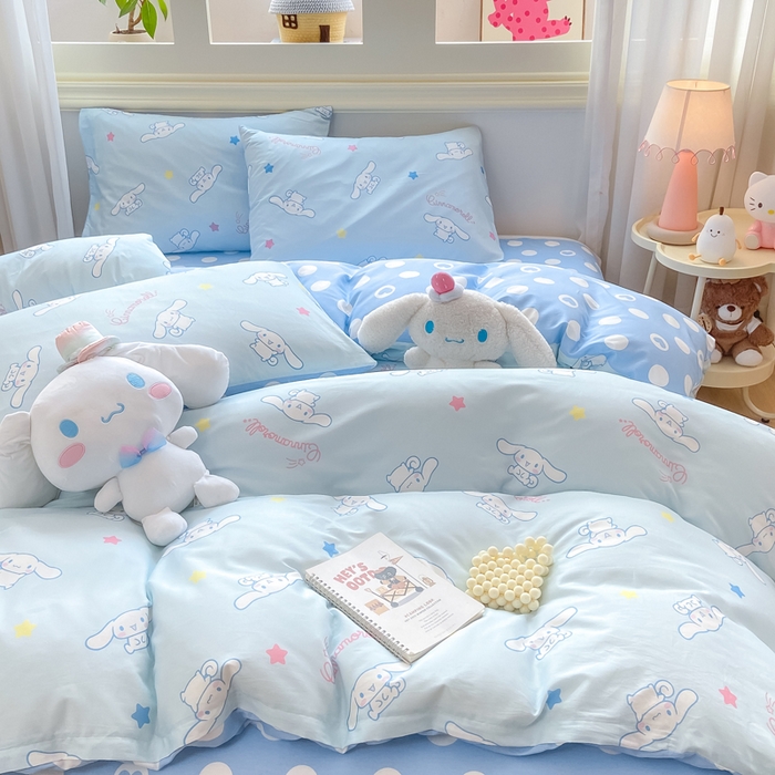 91家纺网 家纺一手货源 找家纺 博雅 2025新款全棉三丽鸥全棉四件套-小版 满版玉桂狗