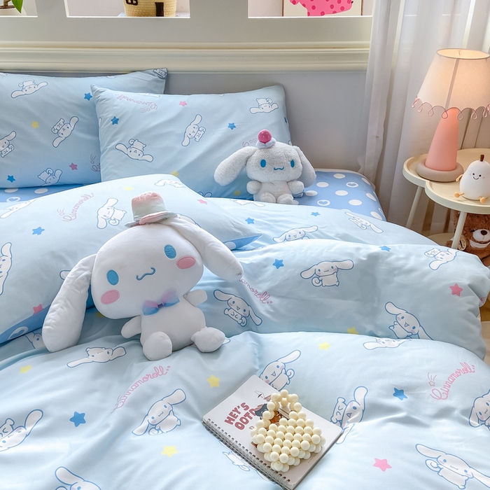 91家纺网 家纺一手货源 找家纺 博雅 2025新款全棉三丽鸥全棉四件套-小版 满版玉桂狗