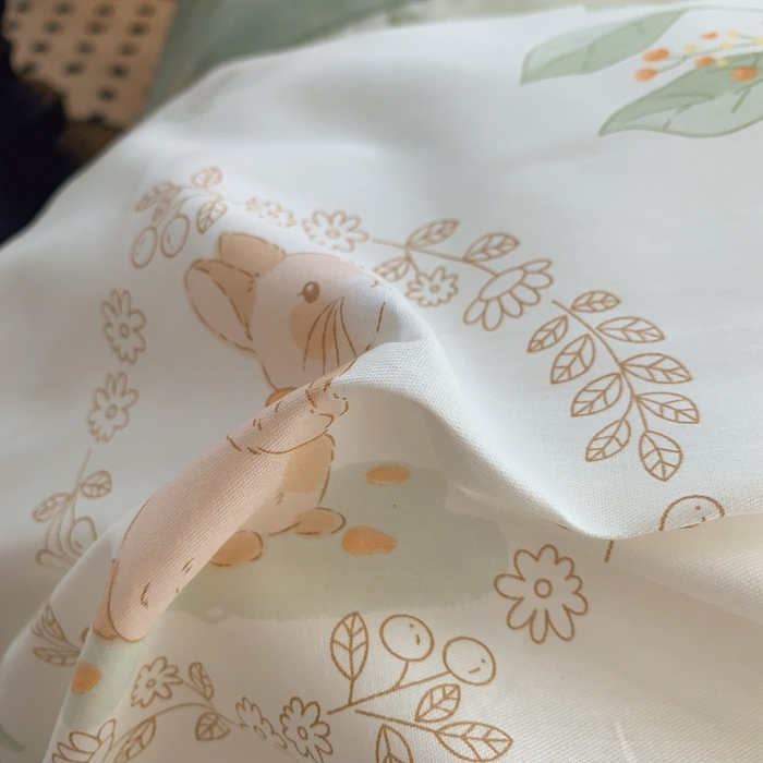 91家纺网 家纺一手货源 找家纺 莱豫家纺 2025春夏新款学生季全棉纯棉印花上下铺三件套学生宿舍三件套 伊人兔