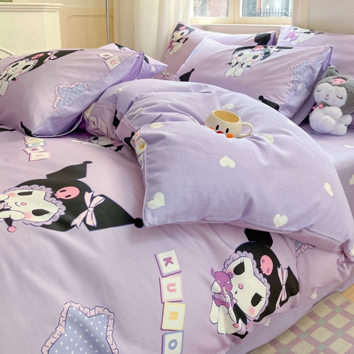 91家纺网 家纺一手货源 找家纺 博雅 2025新款全棉三丽鸥全棉四件套-小版 可爱库洛米