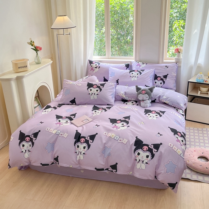 91家纺网 家纺一手货源 找家纺 博雅 2025新款全棉三丽鸥全棉四件套-小版 可爱库洛米