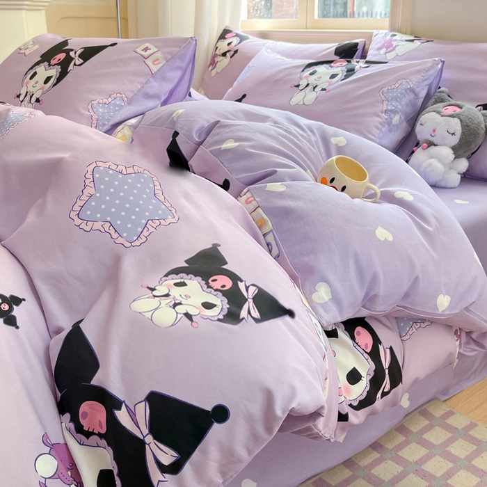 91家纺网 家纺一手货源 找家纺 博雅 2025新款全棉三丽鸥全棉四件套-小版 可爱库洛米