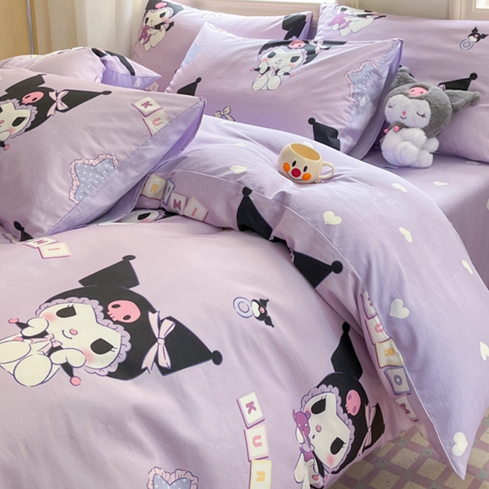 91家纺网 家纺一手货源 找家纺 博雅 2025新款全棉三丽鸥全棉四件套-小版 可爱库洛米