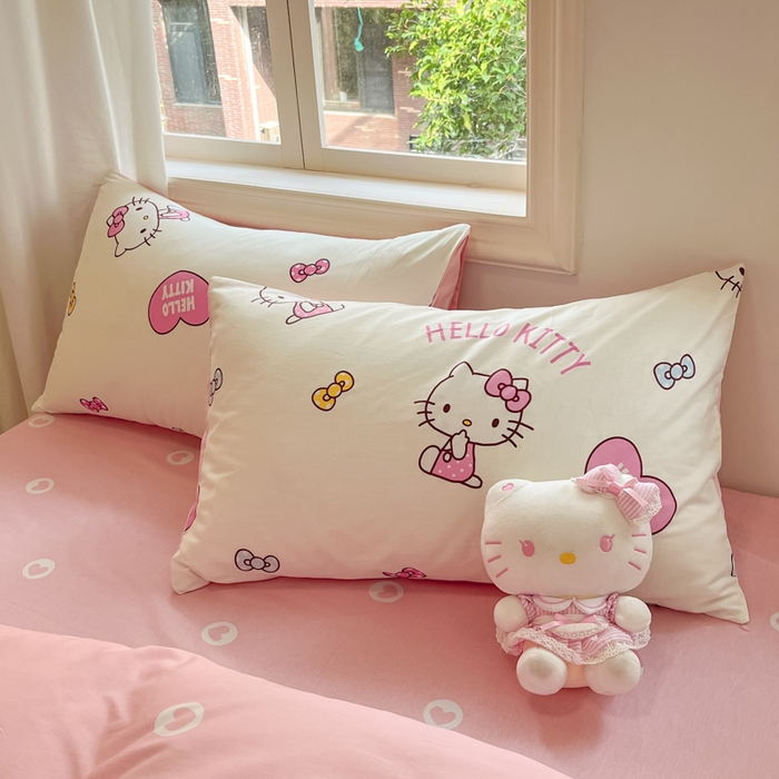 91家纺网 家纺一手货源 找家纺 博雅 2025新款全棉三丽鸥全棉四件套-小版 蝴蝶结KT