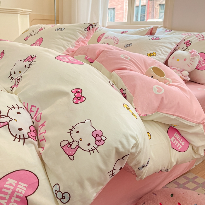 博雅 2025新款全棉三丽鸥全棉四件套-小版 蝴蝶结KT