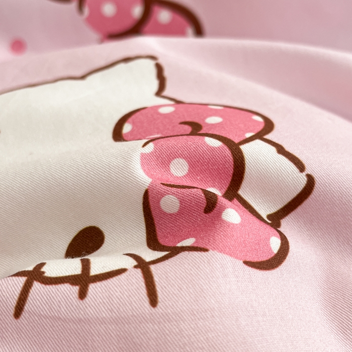 91家纺网 家纺一手货源 找家纺 博雅 2025新款全棉三丽鸥全棉四件套-小版 粉色蝴蝶结KT