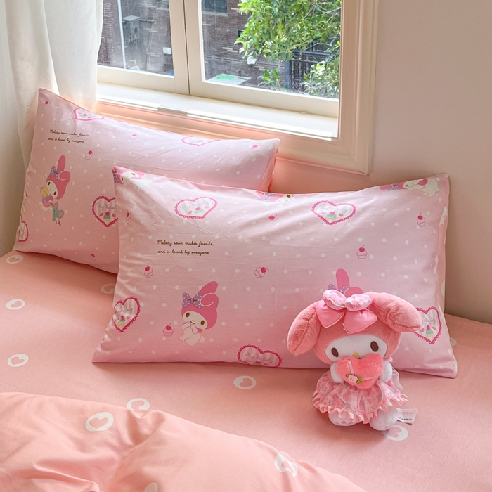 91家纺网 家纺一手货源 找家纺 博雅 2025新款全棉三丽鸥全棉四件套-小版 粉色爱心美乐蒂