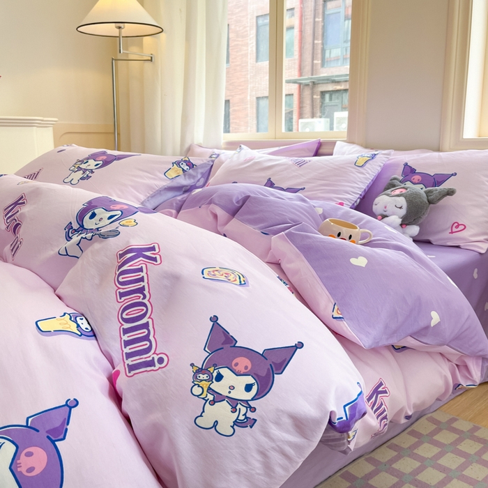 博雅 2025新款全棉三丽鸥全棉四件套-小版 多彩库洛米AB版