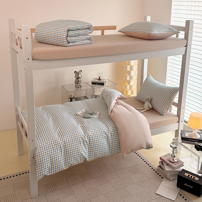 91家纺网 家纺一手货源 找家纺 （总）十一家居2025年新款ins风A类亲肤水洗棉学生宿舍三件套——悸动系列