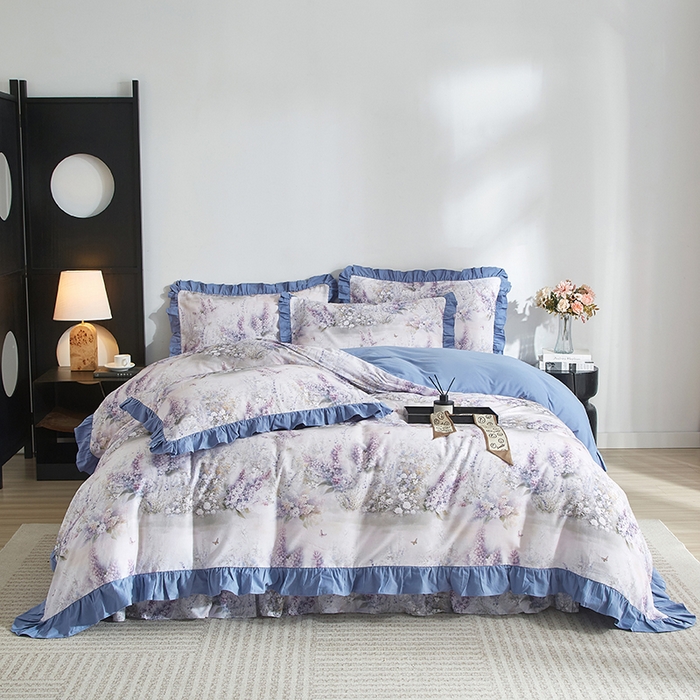 金纱玉纺家纺 2025韩版数码印花加厚100%棉四件套 华美-彐