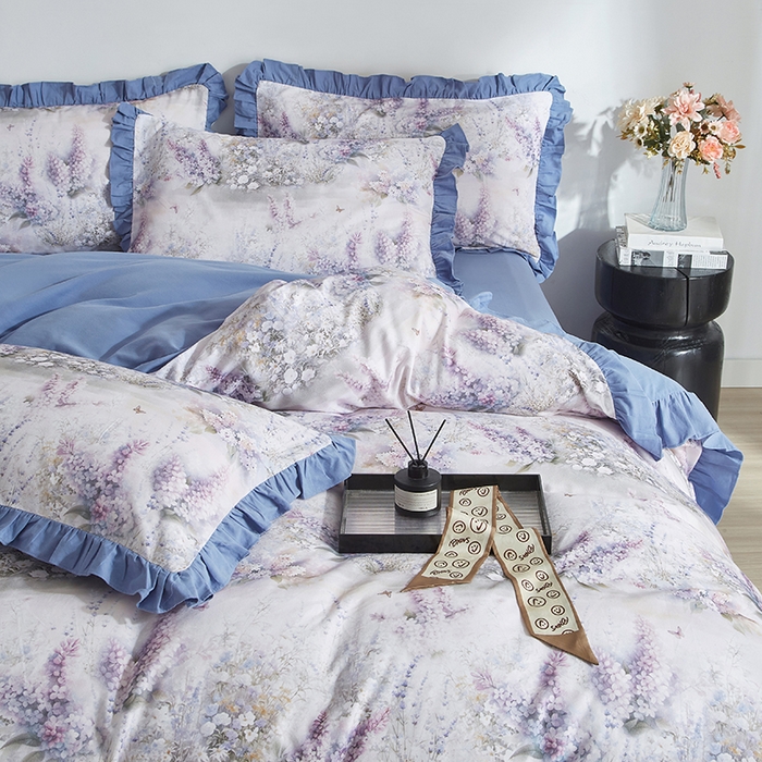 91家纺网 家纺一手货源 找家纺 金纱玉纺家纺 2025韩版数码印花加厚100%棉四件套 华美-彐