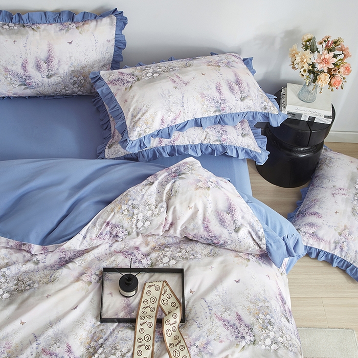 91家纺网 家纺一手货源 找家纺 金纱玉纺家纺 2025韩版数码印花加厚100%棉四件套 华美-彐