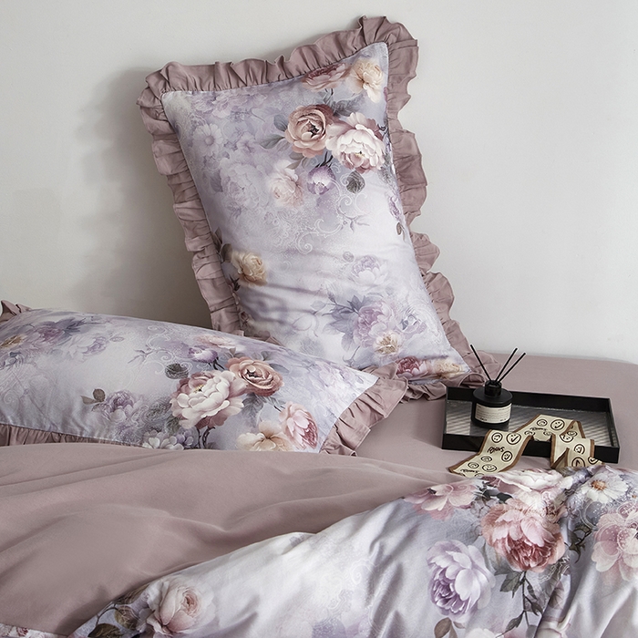 91家纺网 家纺一手货源 找家纺 金纱玉纺家纺 2025韩版数码印花加厚100%棉四件套 镜中花-彐