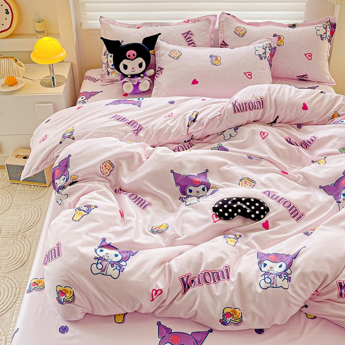 91家纺网 家纺一手货源 找家纺 （总）布可家纺 2025新款小清新时尚印花水洗磨毛四件套