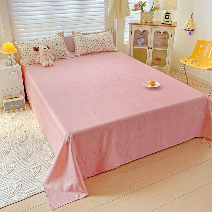 91家纺网 家纺一手货源 找家纺 布可家纺 2025新款水洗磨毛时尚印花四件套 粉色恋歌