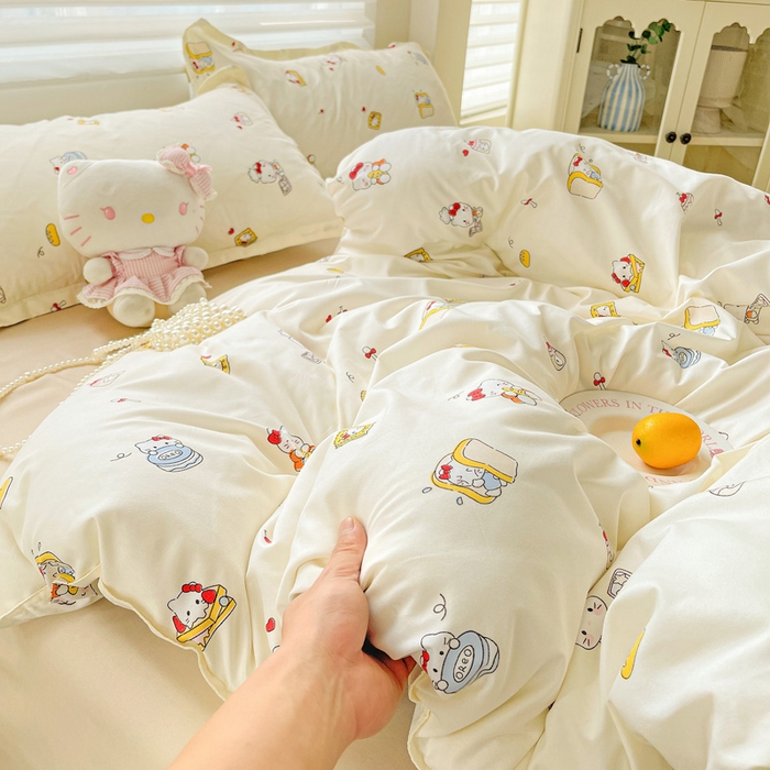 布可家纺 2025新款水洗磨毛时尚印花四件套 美食KT