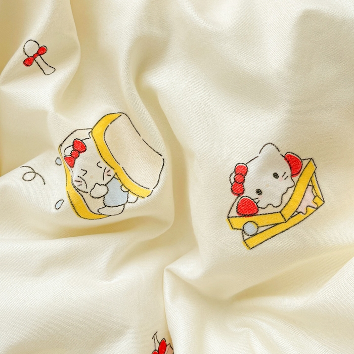 91家纺网 家纺一手货源 找家纺 布可家纺 2025新款水洗磨毛时尚印花四件套 美食KT