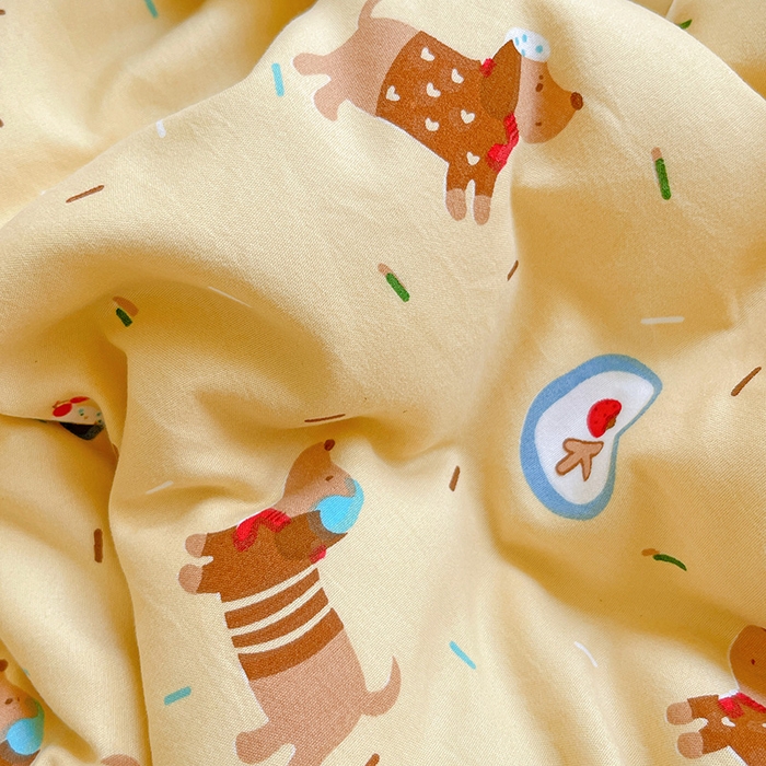 91家纺网 家纺一手货源 找家纺 布可家纺 2025新款水洗棉时尚印花四件套 小狗总动员