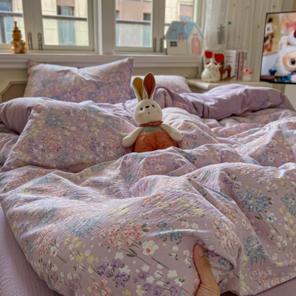 妖妖家纺 2025新款云感双层纱四件套 春藤语