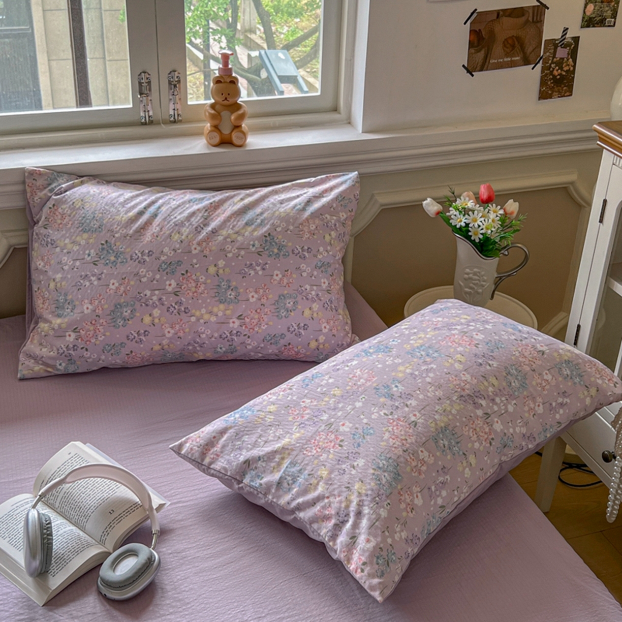 91家纺网 家纺一手货源 找家纺 妖妖家纺 2025新款云感双层纱四件套 春藤语